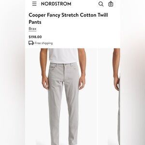 Brax mens pant regular straight leg fit silver size 33/32
